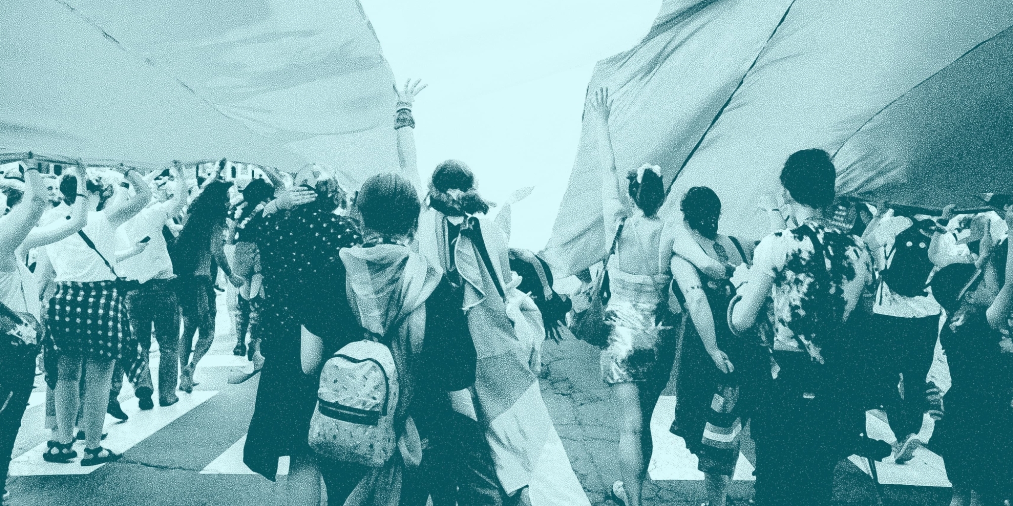 Group walking together.